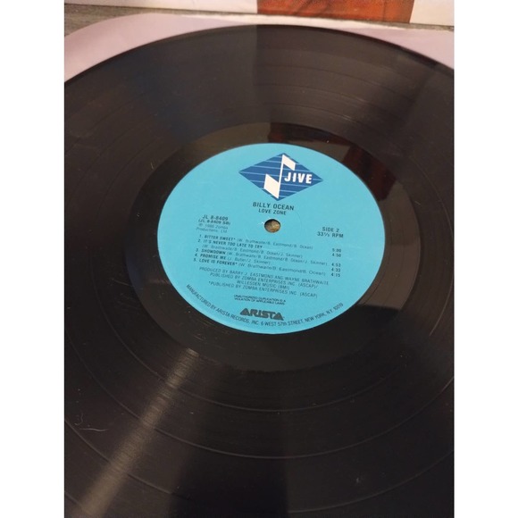 BILLY OCEAN Love Zone 1986 Vinyl LP Jive JL8-8409 - Picture 3 of 4